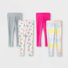 Toddler Girls' 4pk Butterfly Tie-dye Leggings - Cat & Jack Pink/gray