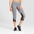 Women's Freedom Mesh Insert Mid-rise Capri Leggings - C9 Champion Dark Heather Gray