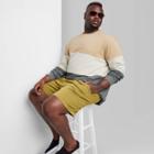 Adult Extended Size Colorblock Fleece Sweatshirt - Original Use Brown