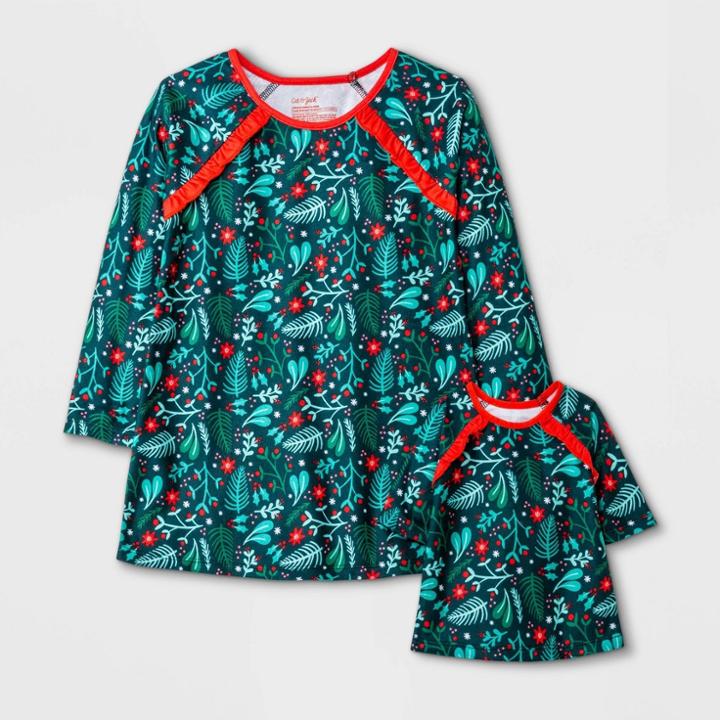 Toddler Girls' Floral 'doll And Me' Nightgown - Cat & Jack Green
