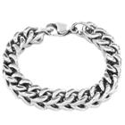 Crucible Men's Stainless Steel L Franco Chain Bracelet, Size: