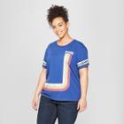 Junk Food Women's Plus Size Atari Pong Short Sleeve Boyfriend Crew Neck Graphic T-shirt - Blue