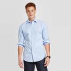 Men's Striped Slim Fit Long Sleeve Poplin Button-down Shirt - Goodfellow & Co Blue