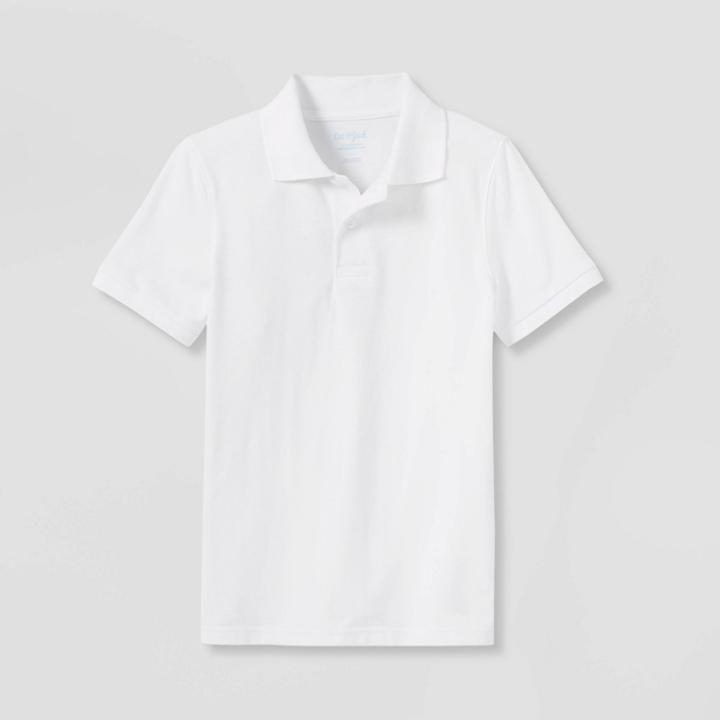Plusboys' Short Sleeve Pique Uniform Polo Shirt - Cat & Jack White