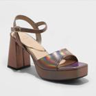 Women's Hadison Platform Heels - A New Day Metallic Gray