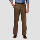 Haggar Men's Premium No Iron Classic Fit Pleated Casual Pants - Toast