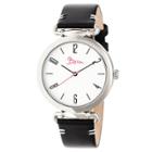 Boum Lumiere Ladies Leather-band Watch - Black/silver