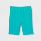 Girls' Mid-rise Bike Shorts - Cat & Jack Turquoise Green