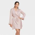 Women's Satin Short Robe - Stars Above Pink