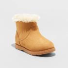 Toddler Girls' Emani Zipper Slip-on Shearling Style Winter Boots - Cat & Jack Cognac
