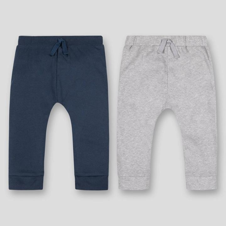 Lamaze Baby Boys' 2pk Organic Cotton Harem Pull-on Pants - Blue/gray