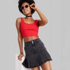 Women's Slim Fit Cropped Tiny Tank Top - Wild Fable Red