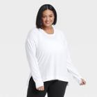 Women's Plus Size Active Long Sleeve Top - All In Motion White