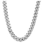 Men's West Coast Jewelry Stainless Steel Beveled Cuban Link Chain (6.4mm), Size:
