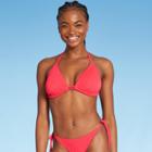 Juniors' Ribbed Triangle Bikini Top - Xhilaration Coral Pink D/dd Cup