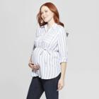 Maternity Striped Long Sleeve Popover Tunic Top - Isabel Maternity By Ingrid & Isabel Blue S, Infant Girl's