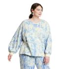 Women's Plus Size Marble Print High-low Sweatshirt - Rachel Comey X Target Blue