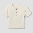 Grayson Collective Toddler Boys' Short Sleeve Wide Rib Henley T-shirt - Cream