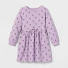 Toddler Girls' Mushroom French Terry Long Sleeve Dress - Cat & Jack Purple