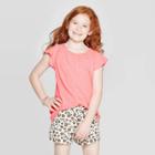 Girls' Short Sleeve Top - Cat & Jack Bright Coral