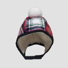 Baby Plaid Bonnet With Sherpa And Pom Hat - Cat & Jack Newborn