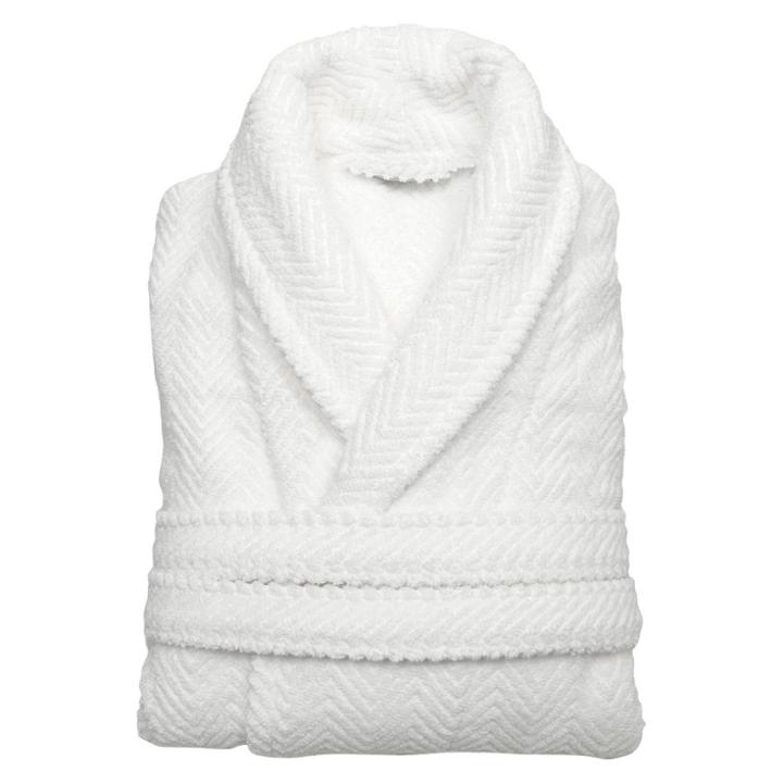 Linum Home Textiles Herringbone Weave Bathrobe - White (large/xlarge) - Unisex -