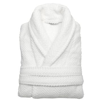 Linum Home Textiles Herringbone Weave Bathrobe - White (large/xlarge) - Unisex -