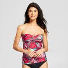 Clean Water Women's Floral Print Bandeau Tankini - Red