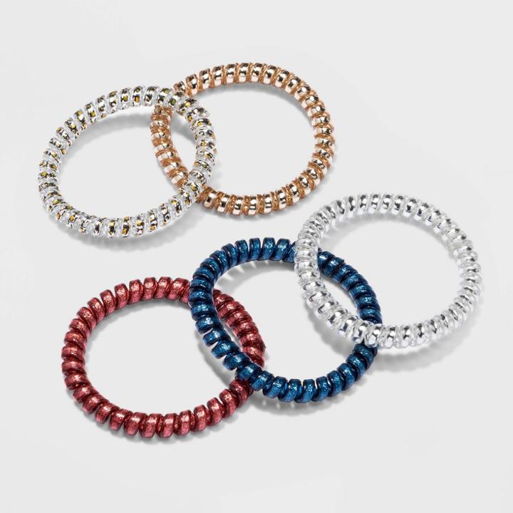 Skinny Phone Cords, Metallic, Frosted Metallic 5pc - Wild Fable