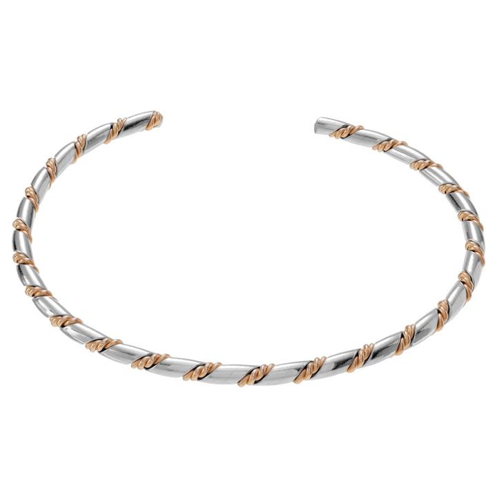 Women's Journee Collection Twisted Cuff Bracelet In Sterling Silver - Two-tone