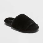 Women's Emma Faux Fur Slide Slippers - Stars Above Black