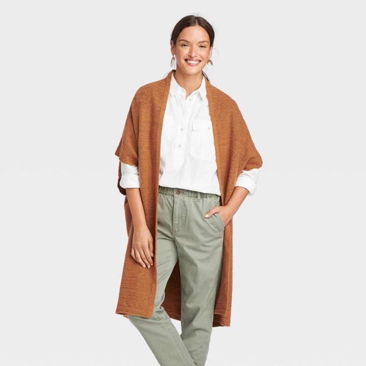 Women's Knit Wrap Jacket - Universal Thread Rust