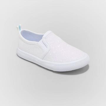 Toddler Girls' Madigan Glitter Sneakers - Cat & Jack White