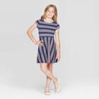 Girls' Stripe Print Knit Dress - Cat & Jack Navy