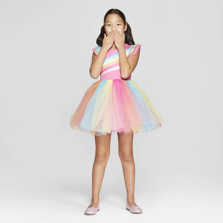 Girls' Nickelodeon Jojo's Closet Tutu Rainbow Skater Dress - M,