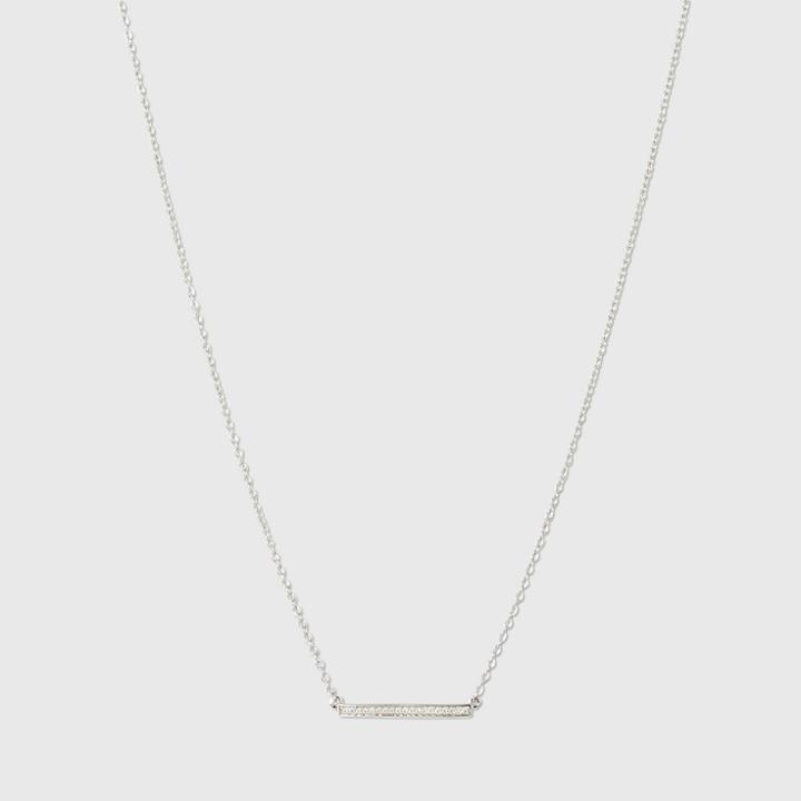 Sterling Silver Bezel Cubic Zirconia Bar Necklace - A New Day