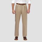 Haggar Men's Premium No Iron Classic Fit Pleated Casual Pants - Khaki 32x30,