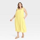 Women's Plus Size Ruffle Sleeveless Dress - A New Day Yellow