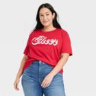 Doe. Women's Cheer Plus Size Short Sleeve Graphic T-shirt - Red