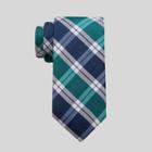 Men's Plaid Malsby Grid Tie - Goodfellow & Co Green One Size, Men's, Blue Green