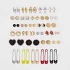 Cubic Zirconia And Acrylic Stones Multi Earring Set 30pc - Wild Fable Gold