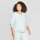 Women's Plus Size Striped Perfectly Cozy Lounge Sweatshirt - Stars Above Mint 2x, Women's, Size: