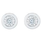 Distributed By Target Diamond Accent Round White Fashion Button Earrings In Sterling Silver (i-j,i2-i3), Women's