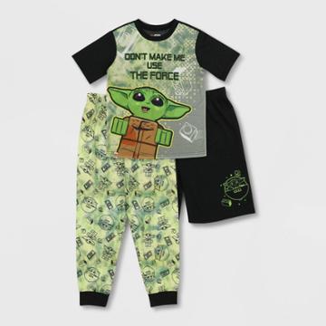 Boys' Lego Star Wars: The Mandalorian The Child 3pc Pajama Set - Dark Olive Green/black