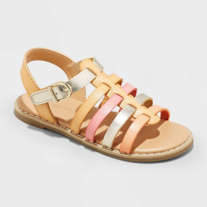 Toddler Girls' Shanel Colorblock Ankle Strap Sandals - Cat & Jack 5, Multicolored/colorblock