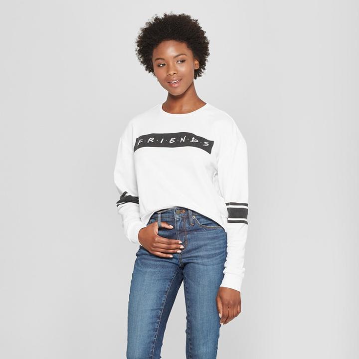 Women's Friends Logo Graphic Sweatshirt (juniors') Black/white