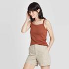 Women's Slim Fit Tank Top - A New Day Brown