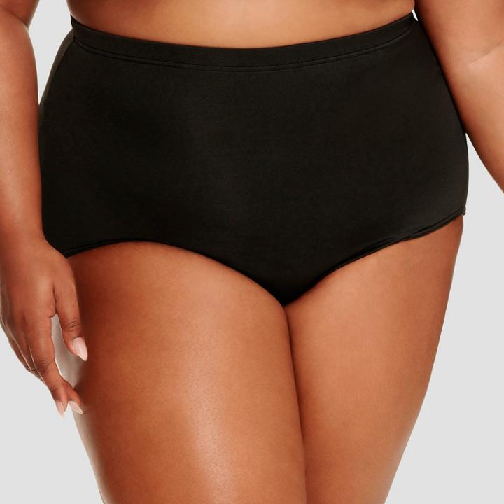 Dreamsuit By Miracle Brands Women's Plus Slimming Control Ultra High Waist Bikini Bottom - Black