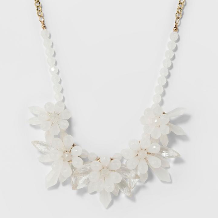 Sugarfix By Baublebar Floral Motif Statement Necklace - White, Girl's
