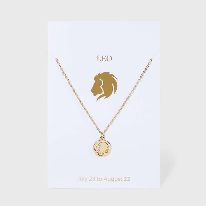 No Brand Leo Charm Necklace - Gold